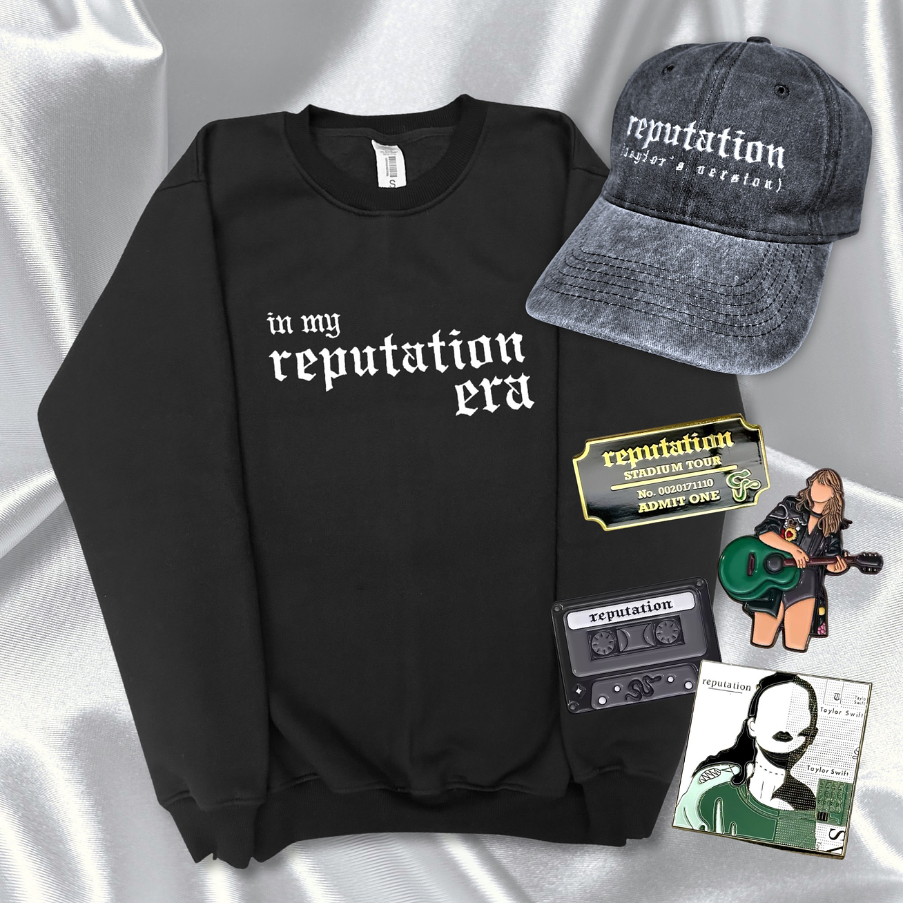 PACK “IN MY REPUTATION ERA” - TAYLOR SWIFT (POLERA + GORRA + PIN) 2