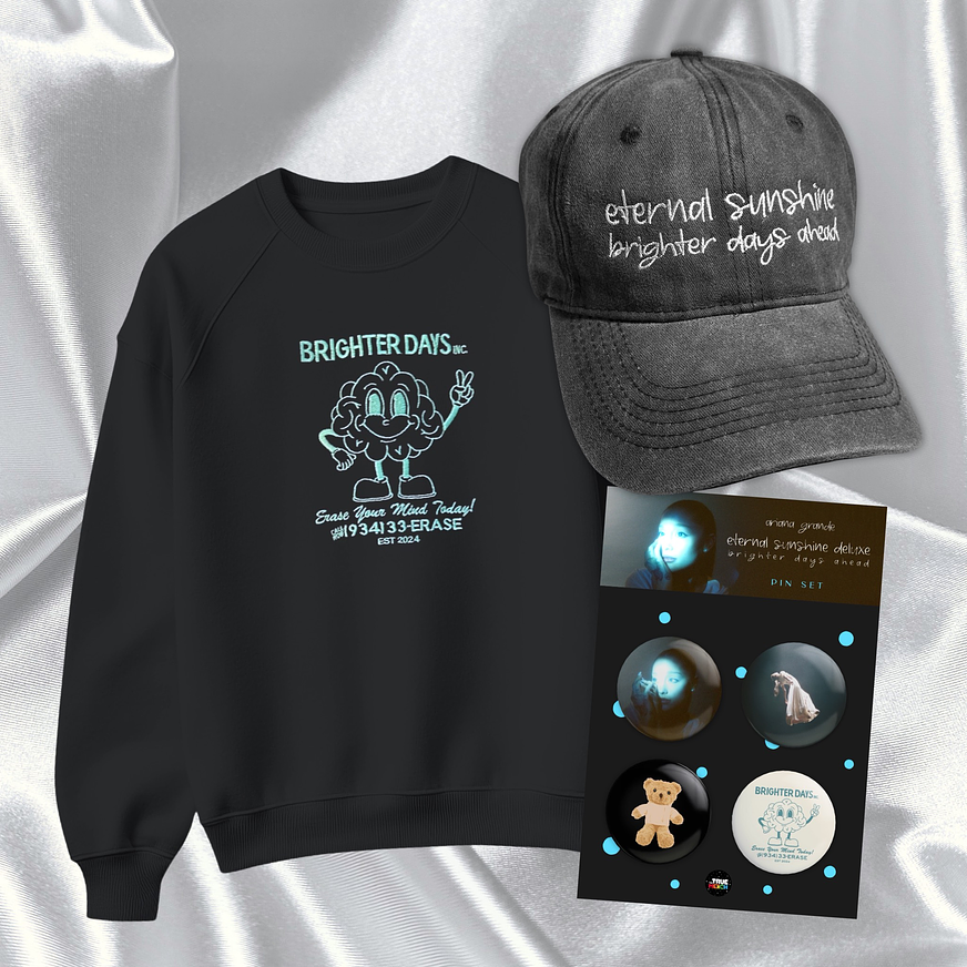 PACK “ETERNAL SUNSHINE DELUXE 2” - ARIANA GRANDE (POLERA + GORRA + SET PIN) 1