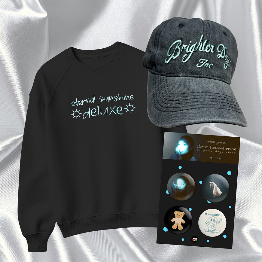 PACK “ETERNAL SUNSHINE DELUXE 3” - ARIANA GRANDE (POLERA + GORRA + SET PIN) 1