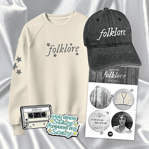 Pack Folklore - Taylor Swift (Polera + Set Pin + Pin + Gorra)