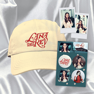 Lana del Rey - Pack Gorra Bordada Beige + Set 4 Pin