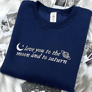 Polera Bordada Taylor Swift - Folklore “Love you to the Moon and to Saturn”