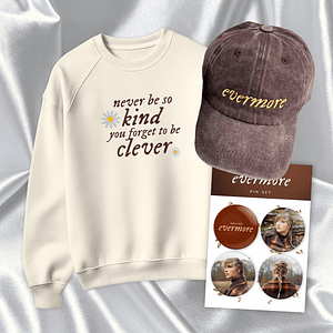 Taylor Swift - Pack Evermore #2 (Polera + Gorra + Set 4 Pin)
