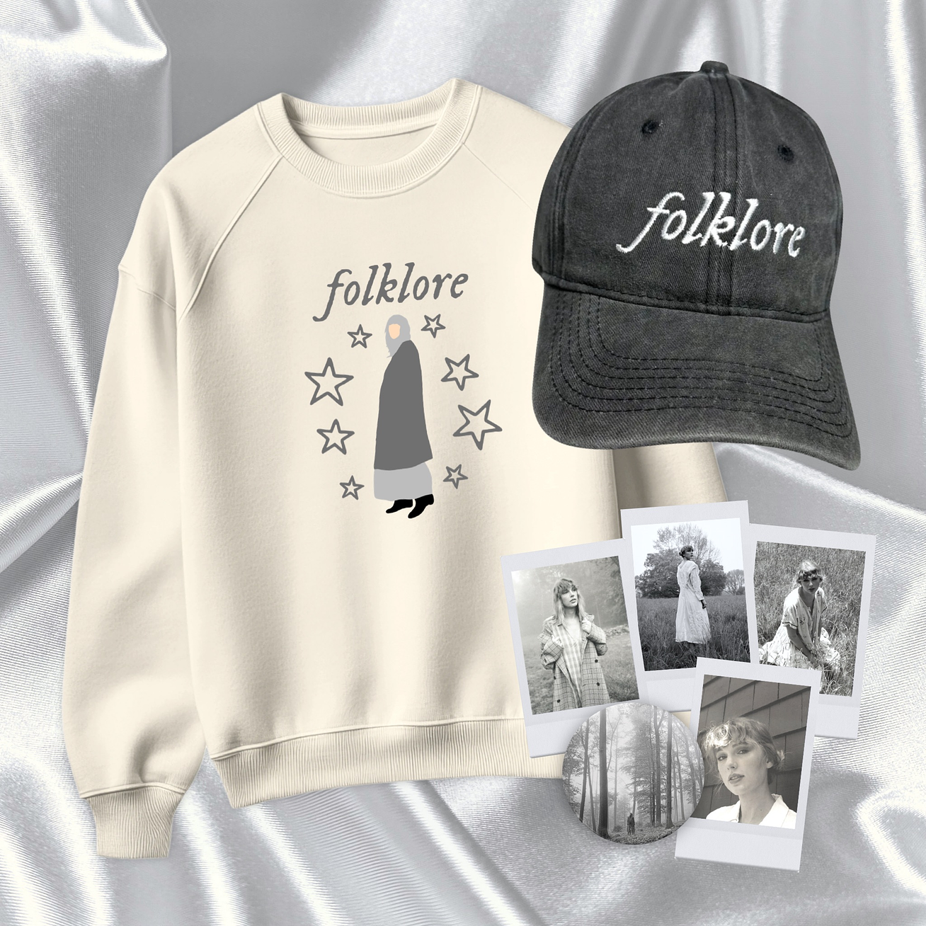 Taylor Swift - Pack Folklore (Polera + Gorra Bordada) 1