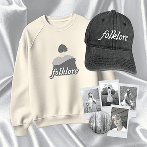 Taylor Swift - Pack Folklore (Gorra + Polera Bordada + Pin + Polaroids)