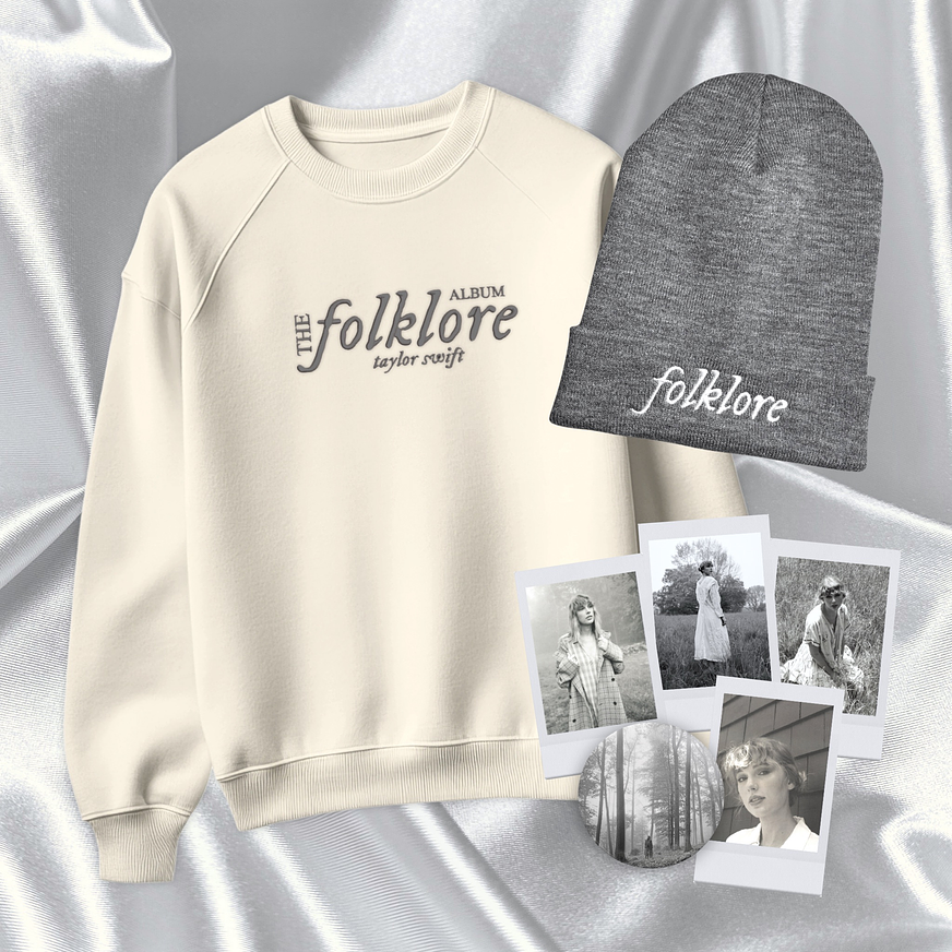 Taylor Swift - Pack Folklore (Polera Bordada + Beanie + Polaroids y Pin) 1