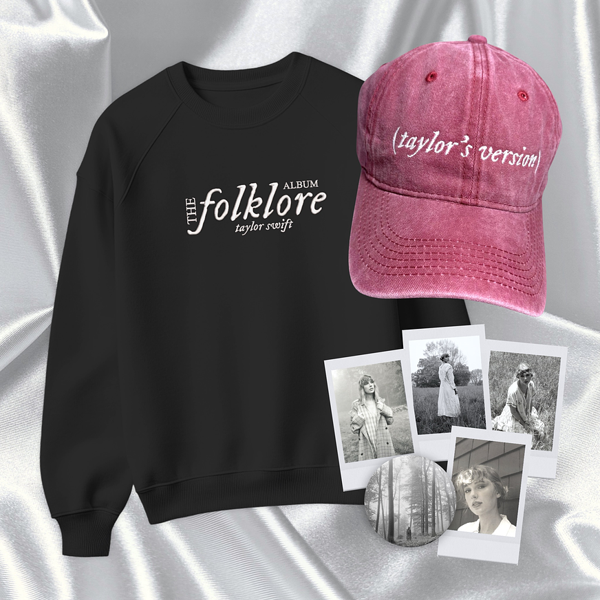 Taylor Swift - Pack “Folklore” #5 (Polera + Gorra + Pin + Polaroids) 1