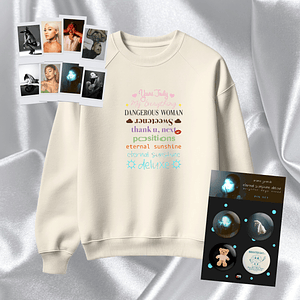 ARIANA GRANDE - PACK ERAS ARIANA (POLERA PERLA + PINES + POLAROIDS