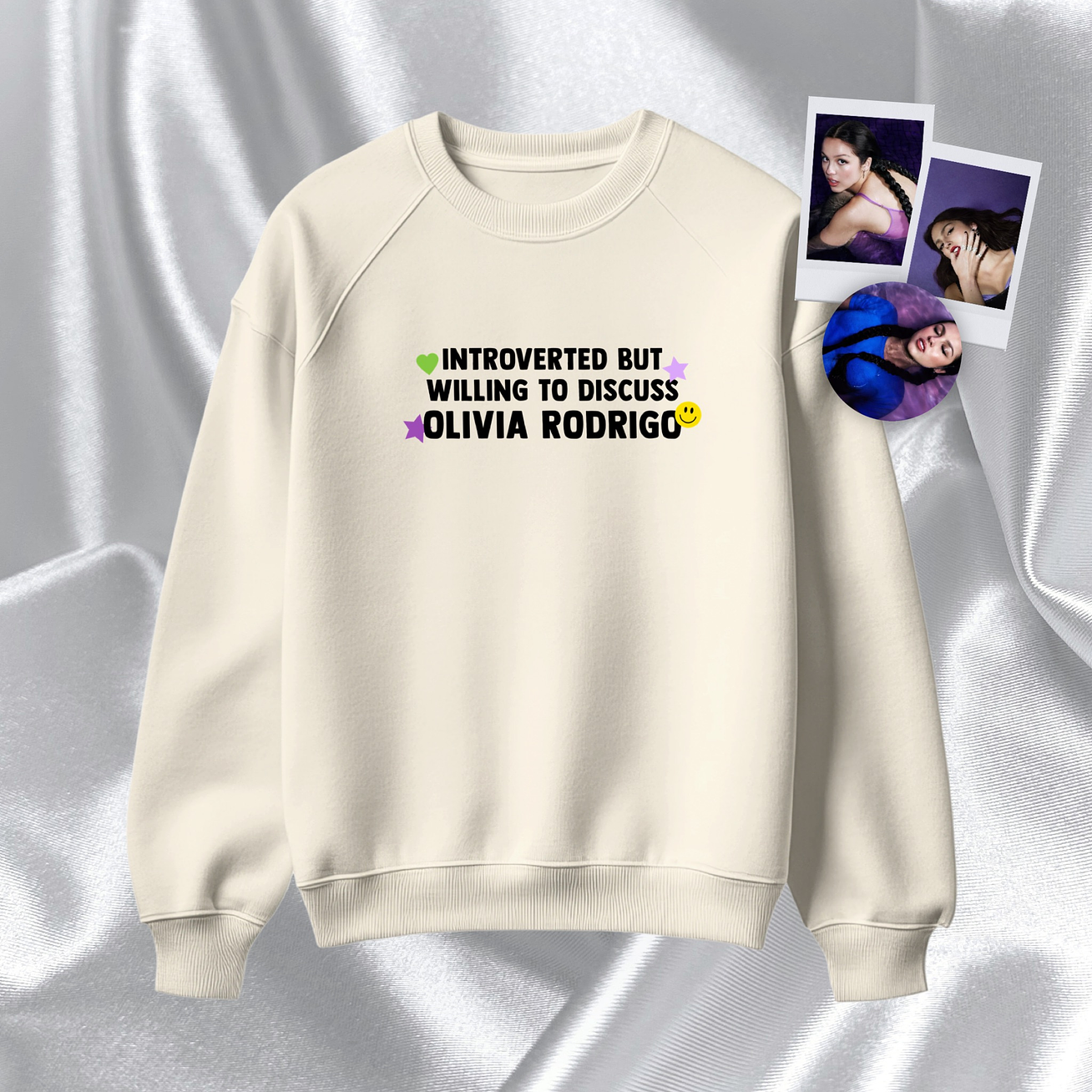 Olivia Rodrigo - Polera Bordada “Introverted but Willing To Discuss Olivia” 1