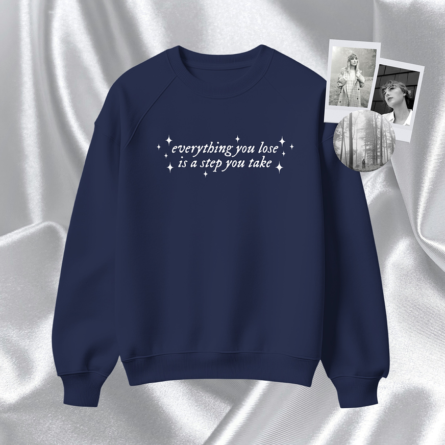 Taylor Swift - Polera Bordada “Everything you lose is a step you take” 1