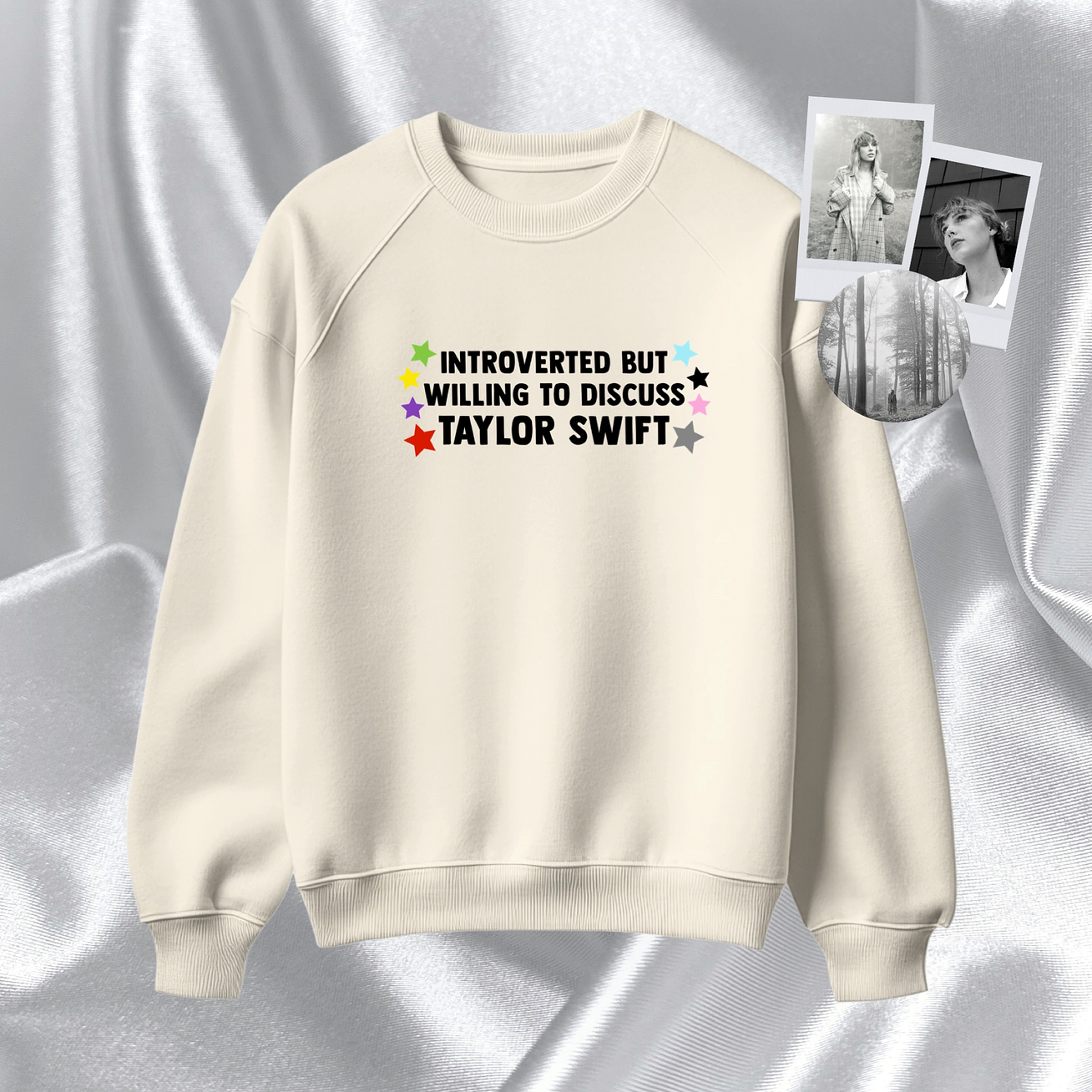 Taylor Swift - Polera Bordada “Introverted but Willing to Discuss Taylor” 1