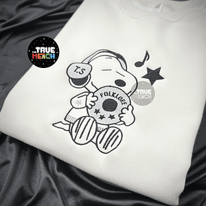 Taylor Swift - Polera Bordada Snoopy Folklore