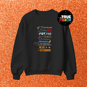 Taylor Swift - Polera Bordada Eras (Negro) ⭐️ Showgirl