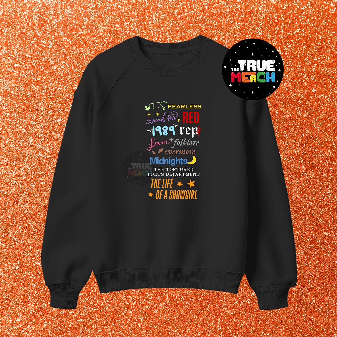 Taylor Swift - Polera Bordada Eras (Negro) ⭐️ Showgirl 1