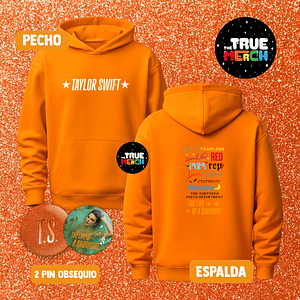 Taylor Swift - Polera Doble Bordado ERAS 🧡 Con Capucha
