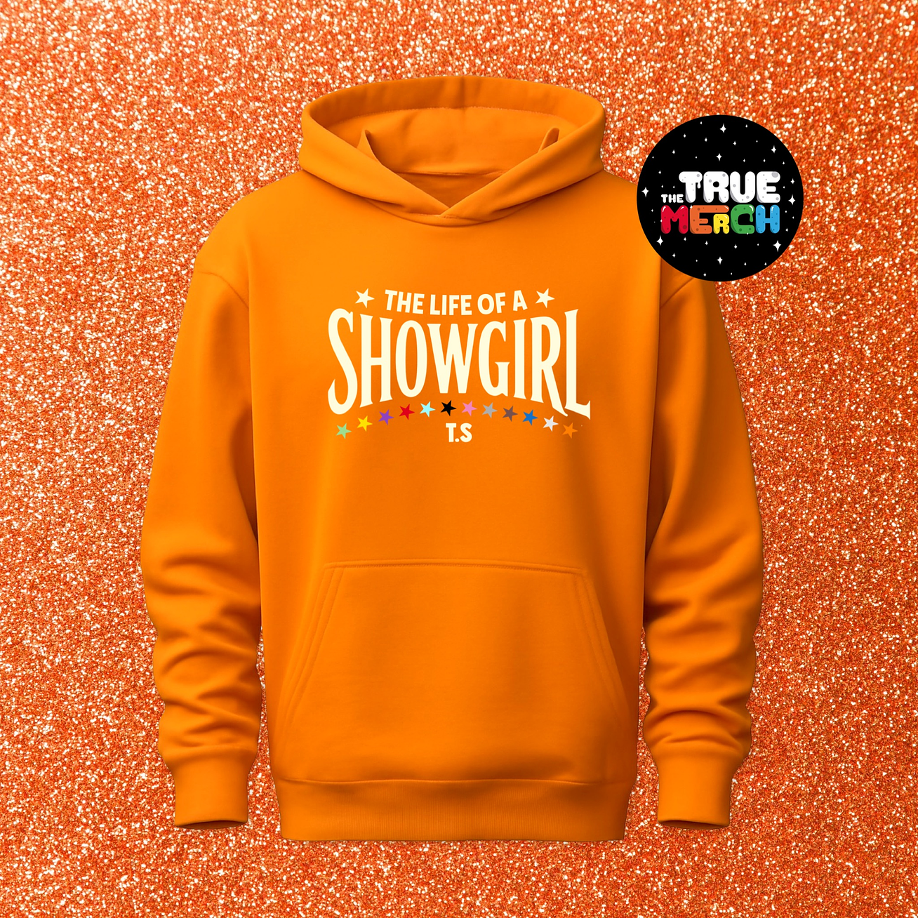 Taylor Swift - Polera Bordada Showgirl Eras Naranja (Con Capucha) 1