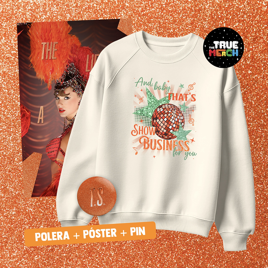 Taylor Swift - Polera Estampada Showgirl “Show Business” 🧡 1