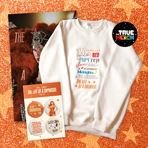 Pack 12 Eras Taylor Swift (Polera Bordada + Póster A3 + Set 4 Pin) Showgirl