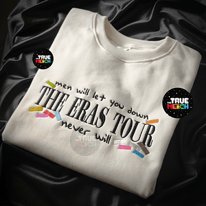Polera Bordada Taylor Swift - men will let you down THE ERAS TOUR never will
