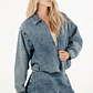 Chaqueta Bomber en denim para mujer - Miniatura 1