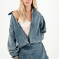 Chaqueta Bomber en denim para mujer - Miniatura 2