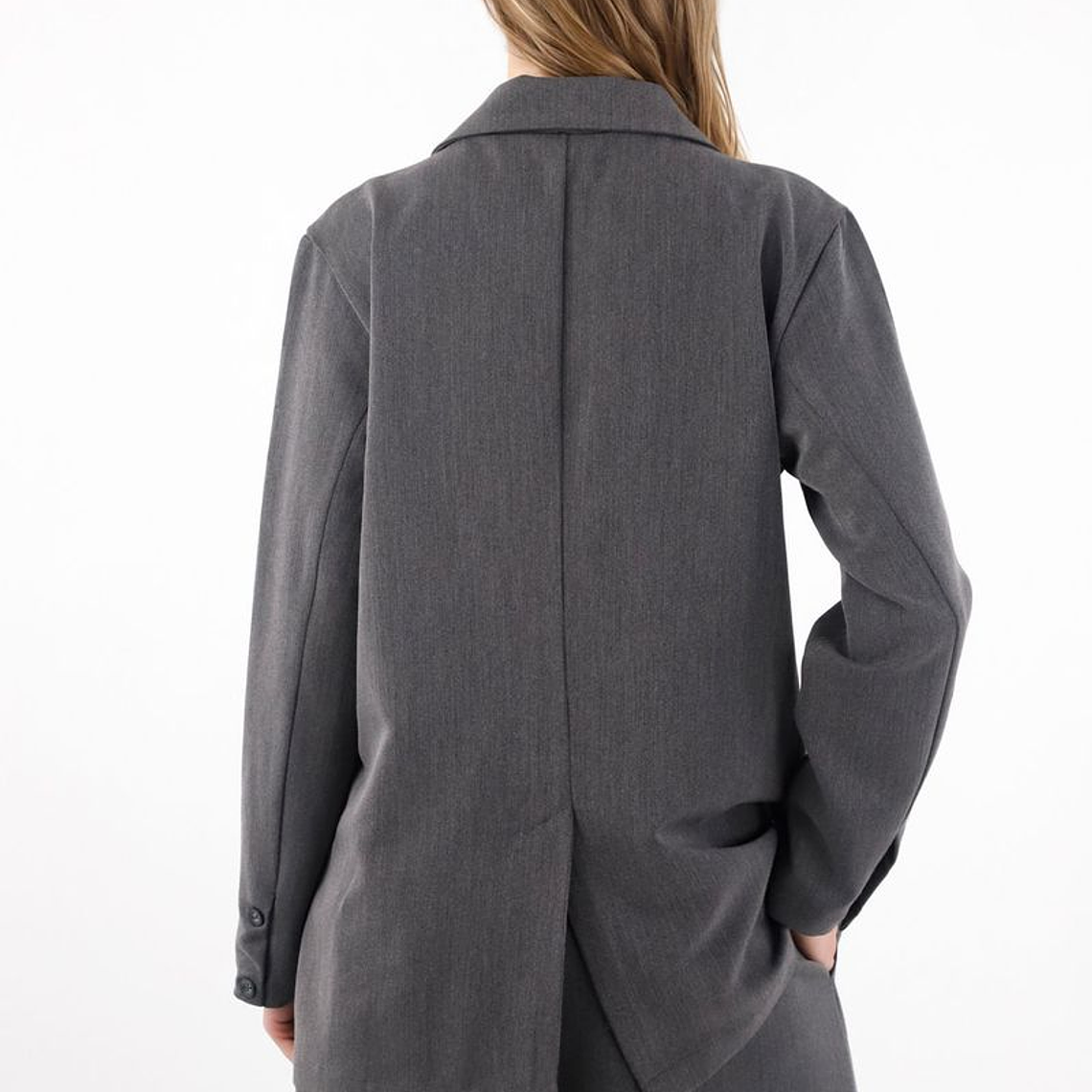 Abrigo tipo blazer con apliques de brillo gris para mujer 3