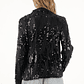 Abrigo negro de lentejuelas para mujer - Miniatura 3