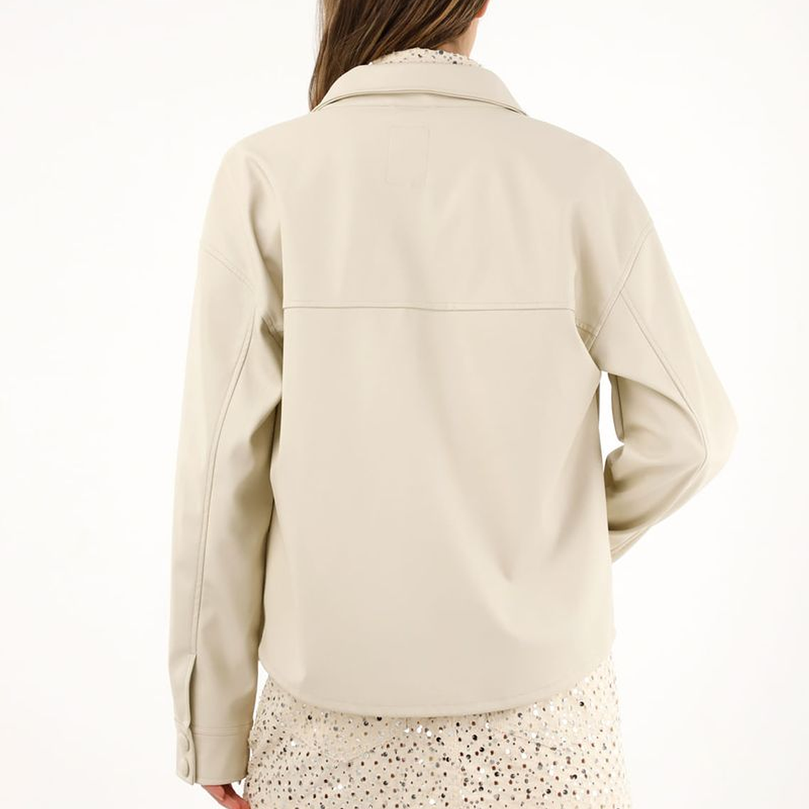 Chaqueta en cuero sintético crudo para mujer 3