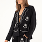 Blazer negro con bordados para mujer - Miniatura 4