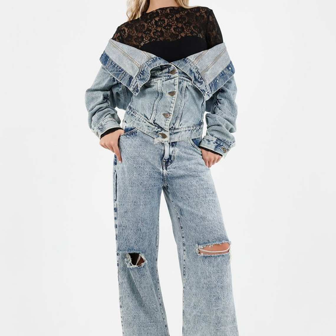 Chaqueta multiestilo azul para mujer 3