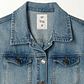 Chaqueta azul en denim para mujer - Miniatura 3