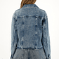 Chaqueta efecto Acid Wash azul para mujer - Miniatura 3