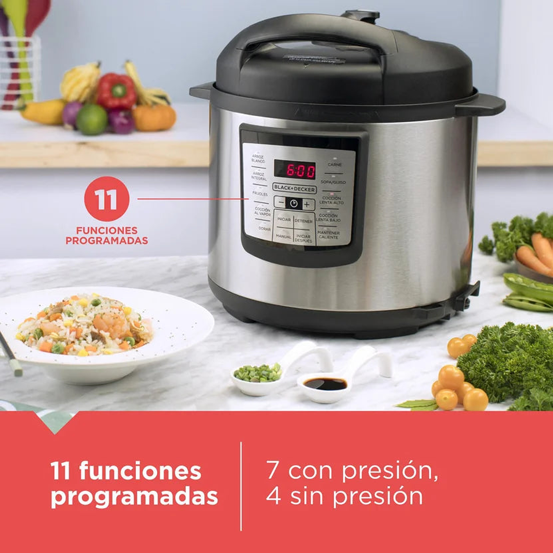 Olla Multifuncional BLACK+DECKER de 5.7 Litros PR100SD 1