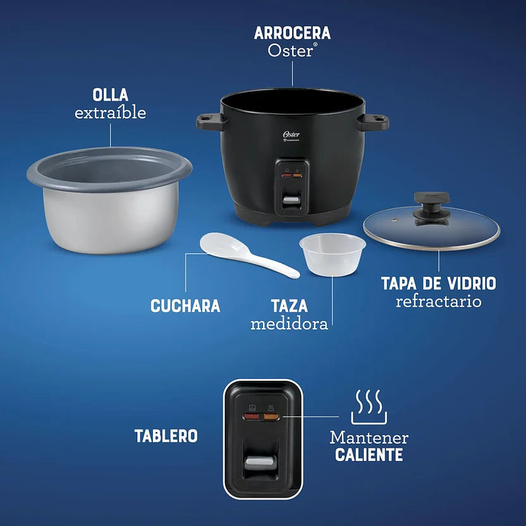 Arrocera Multiusos Oster 7 Tazas Diamondforce 7