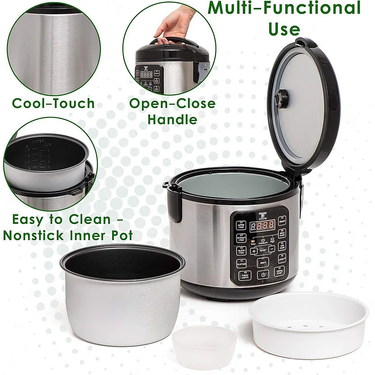 Olla Arrocera Digital Moss & Stone SmartCook 8 Multifunción con Vaporizador 1