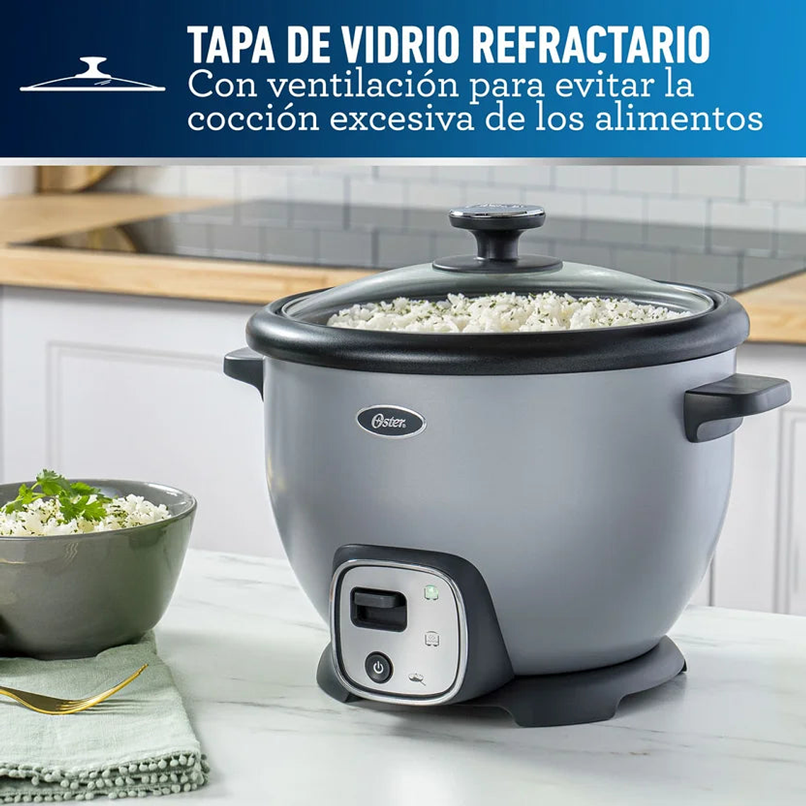 Arrocera Multiusos con Función de Sofrito Oster Olla Interior Extraíble con Recubrimiento Antiadherente Color Negro 4