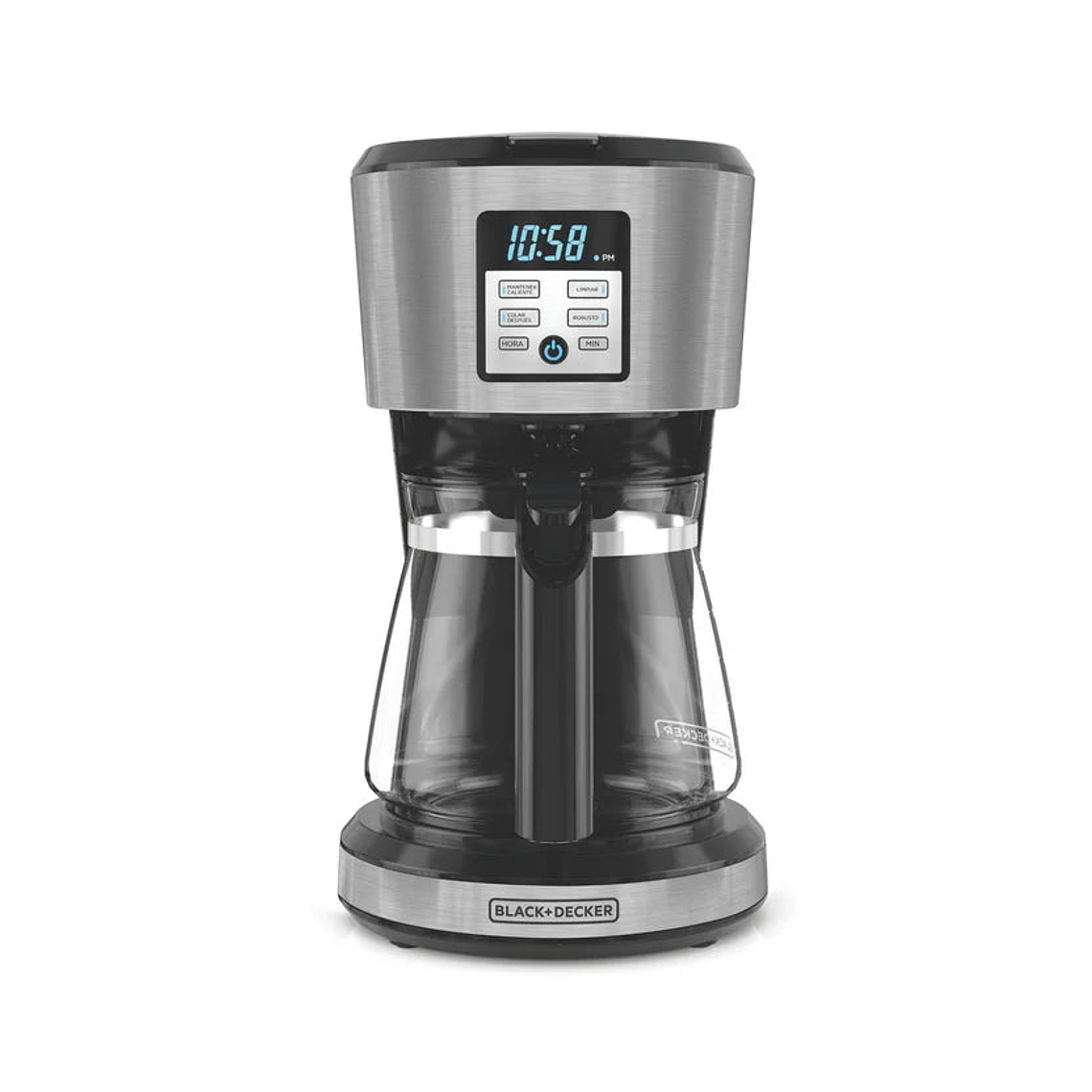 Cafetera programable BLACK+DECKER 12 tazas con filtro permanente y sistema de goteo en vortice CM1331S-LA 1