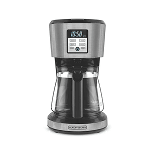 Cafetera programable BLACK+DECKER 12 tazas con filtro permanente y sistema de goteo en vortice CM1331S-LA