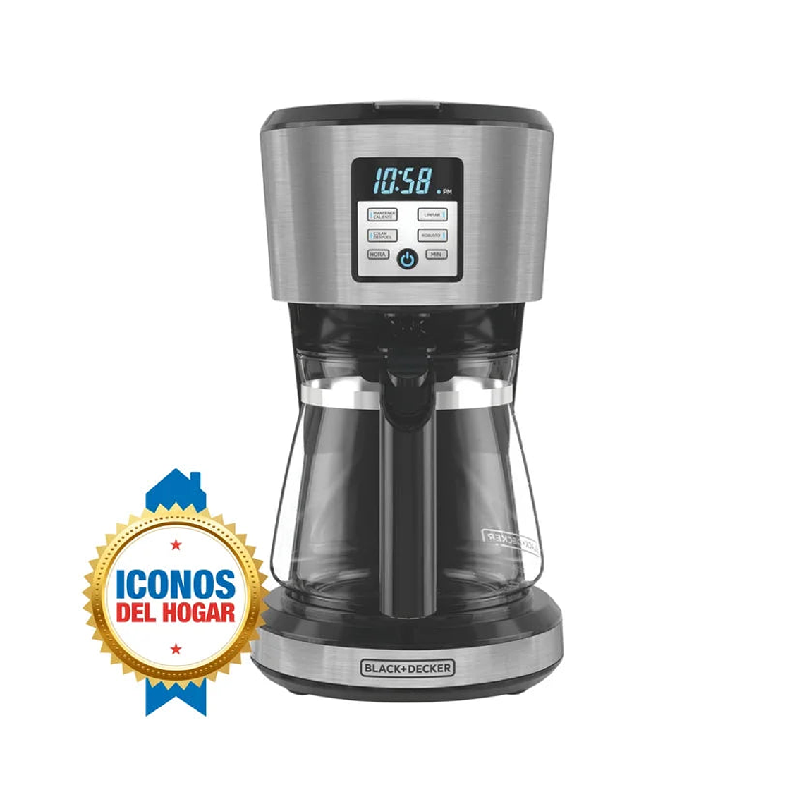 Cafetera programable BLACK+DECKER 12 tazas con filtro permanente y sistema de goteo en vortice CM1331S-LA 5