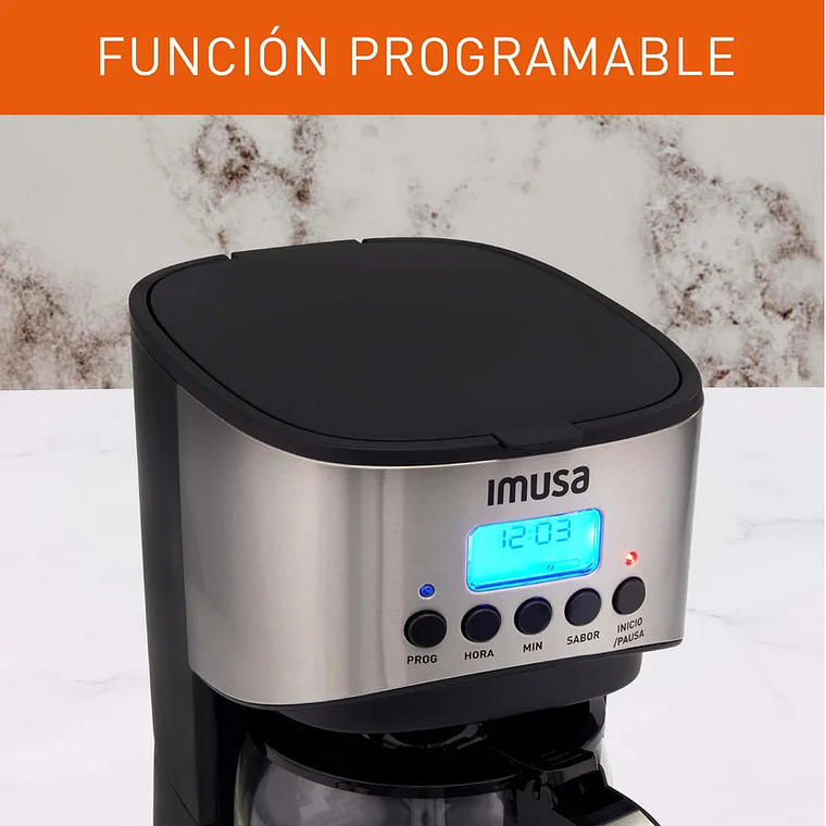Cafetera Imusa Grand Café 14 Tazas Programable Negra 4