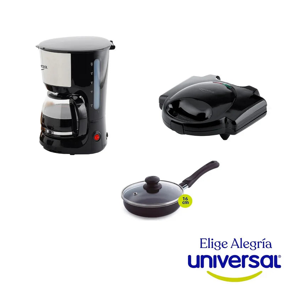 Combo Cafetera 10 Tz + Sanduchera + Cacerola Universal 4