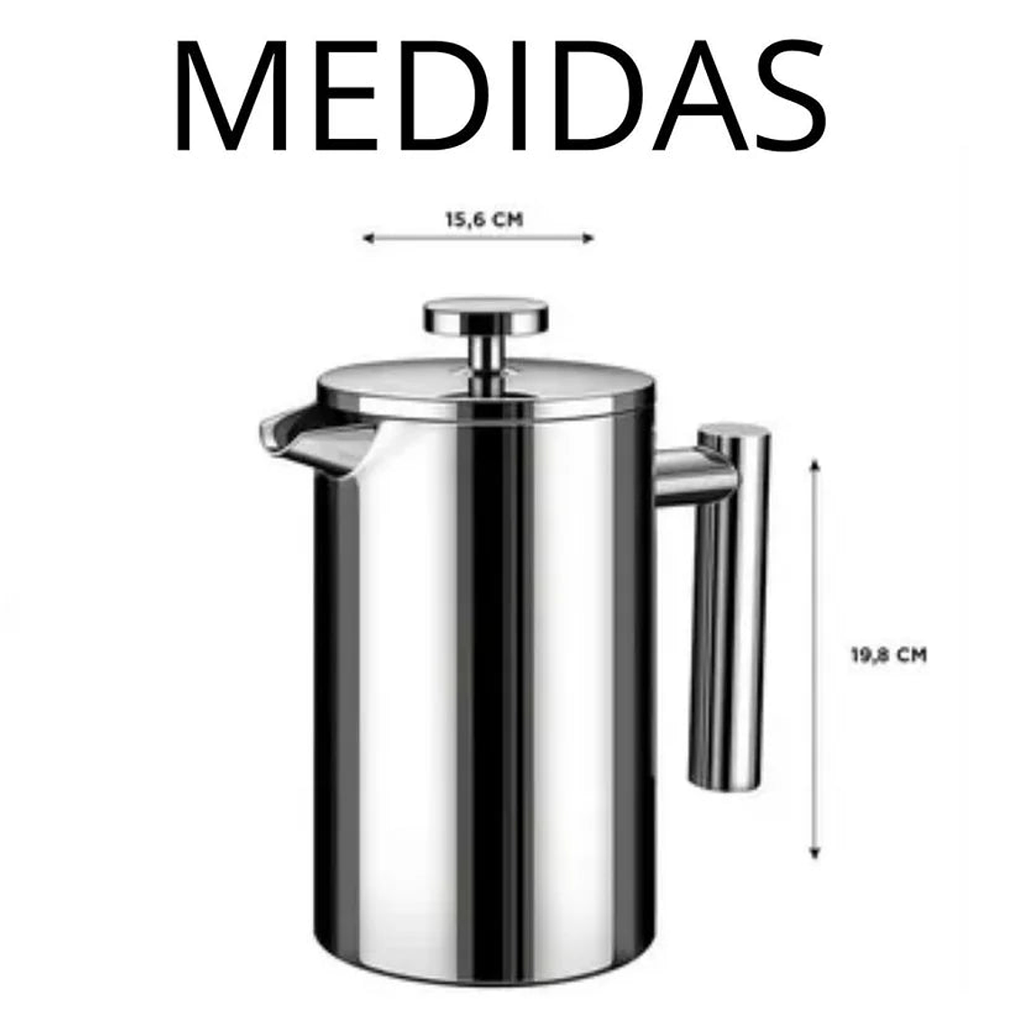 Cafetera Prensa Francesa de Doble Pared Acero Inoxidable 2