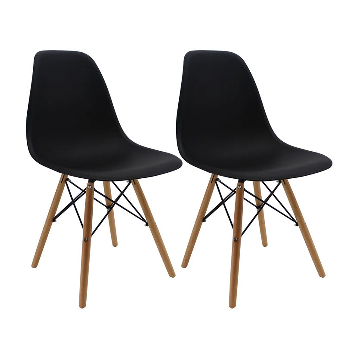 Set X2 Sillas Eames Negro 5