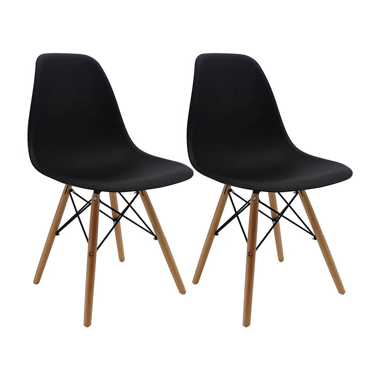 Set X2 Sillas Eames Negro 5