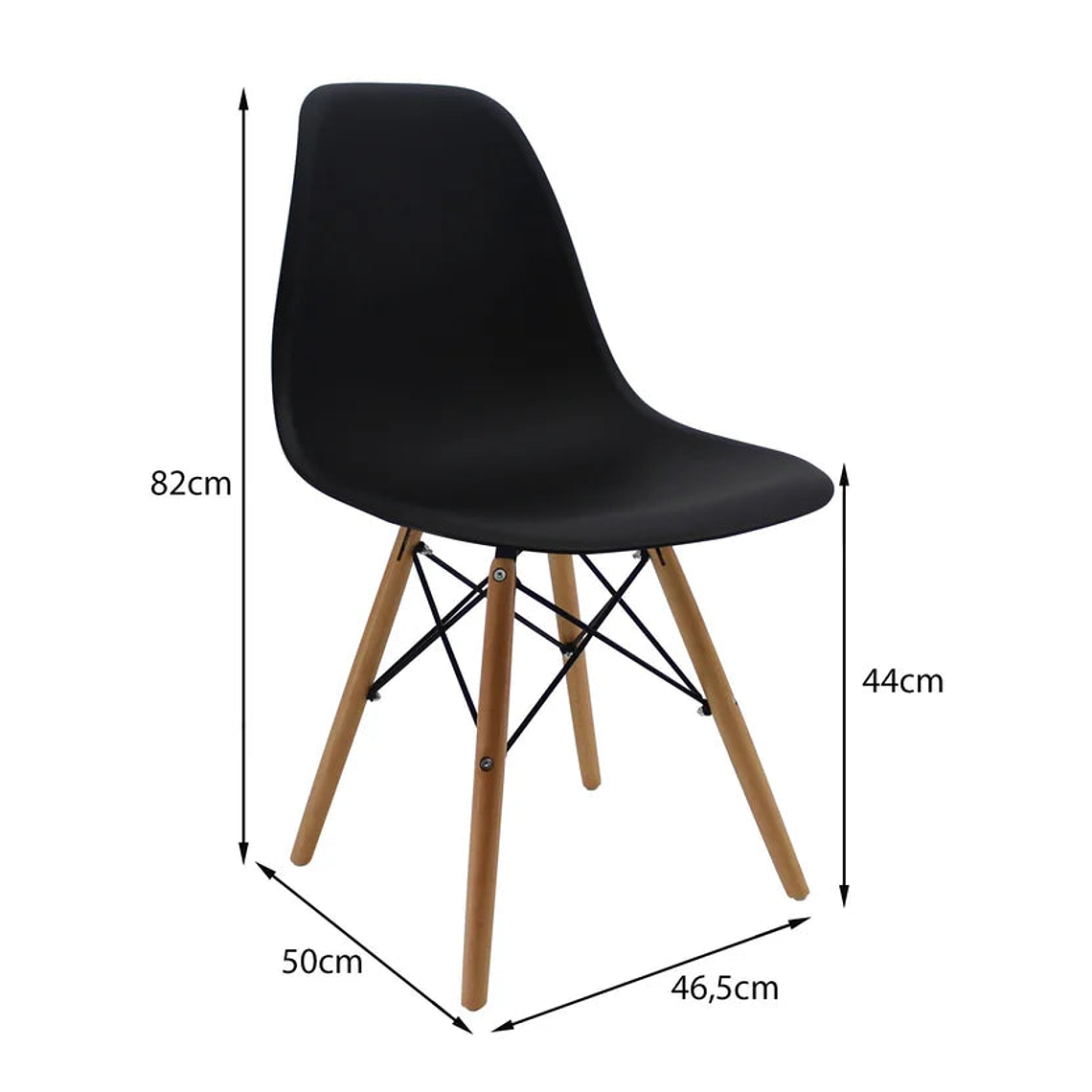 Set X4 Sillas Eames para Comedor/Sala Negro 5