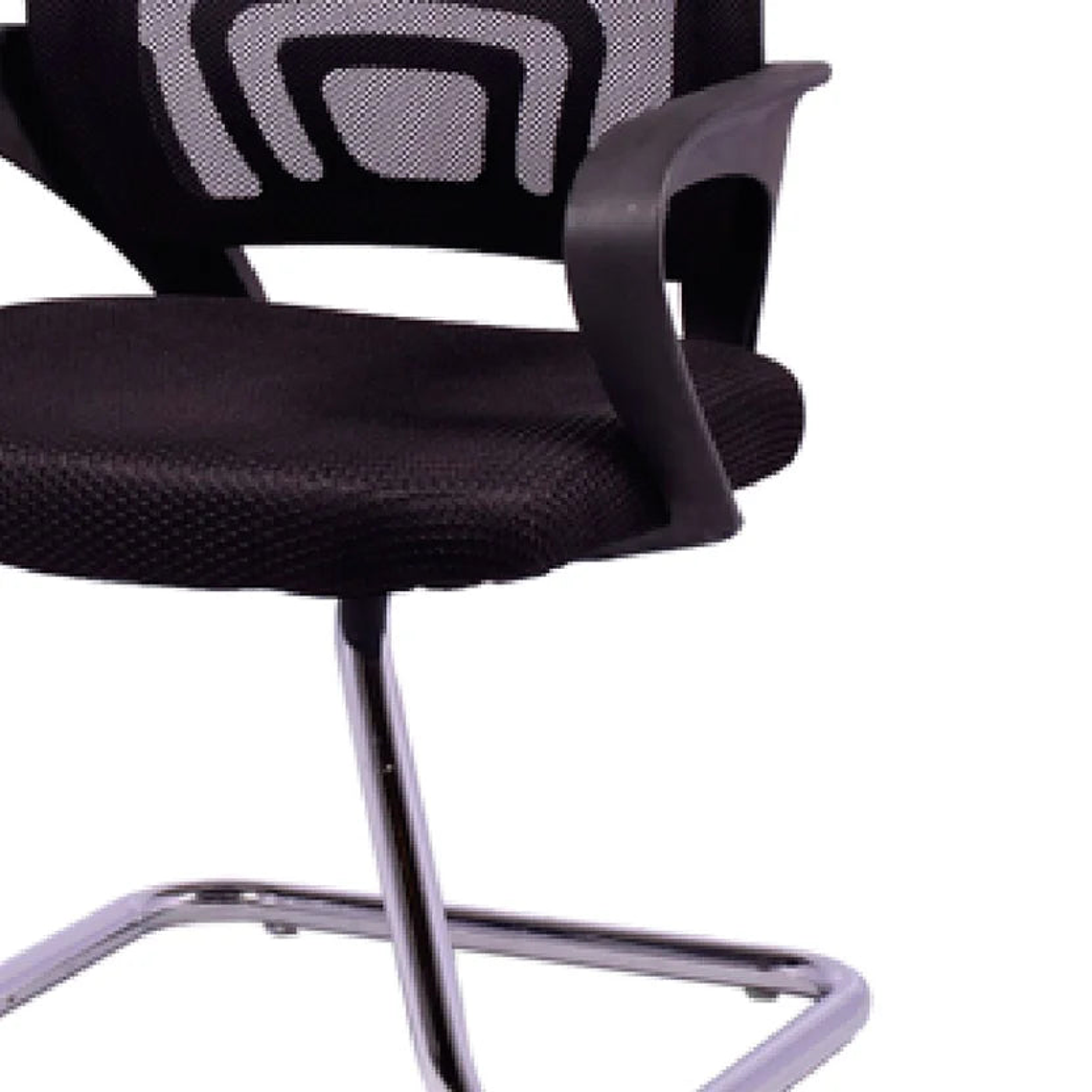 Silla de escritorio Fija Negro Ekm Design Fija Cromada 3