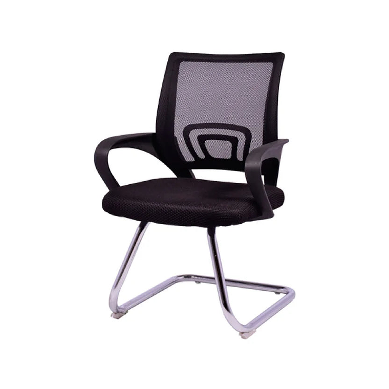 Silla de escritorio Fija Negro Ekm Design Fija Cromada 4