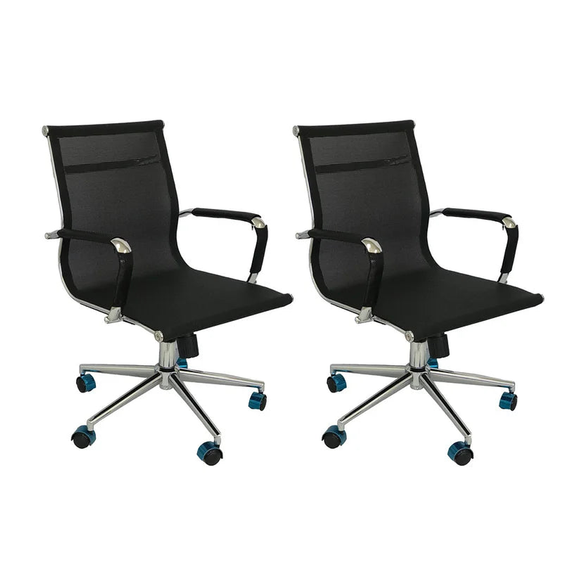 Set x2 Sillas de escritorio Negro Or Design Or-3303 Baja 5