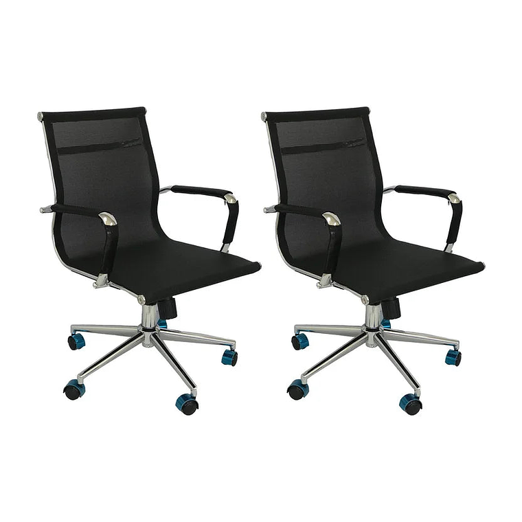 Set x2 Sillas de escritorio Negro Or Design Or-3303 Baja 5