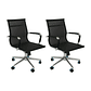 Set x2 Sillas de escritorio Negro Or Design Or-3303 Baja - Miniatura 5